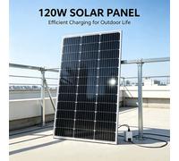 Panneau solaire monocristallin rigide de 120W, module solaire 18V pour charger une batterie 12V, pour camping-car, caravane, bateau, jardin, maison, système hors réseau sur le toit. 1PCS 120W