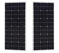 Panneau solaire - Panneaux solaires - Monocristallin - Lot de 2 - 100W - Verre rigide - Étanche - Léger