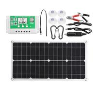 Panneau Solaire Pliable 18v 25w en Silicium Monocristallin Noir | Kit Photovoltaïque Portable, Protection Circuit Ouvert, Charge Extérieure, Voyage et Escalade, Contrôleur 30a