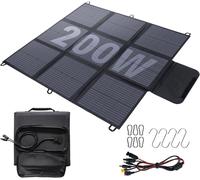 Panneau solaire pliable, 200 W, câble de 3 mètres, chargeur solaire, étanche et résistant à la poussière (IP67), rendement de conversion élevé (22%), chargeur portable, solaire