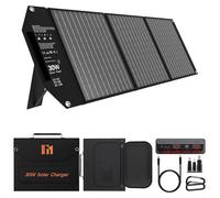 Panneau solaire pliable - 30 W - 5 ports USB - Livré avec un support et des mousquetons