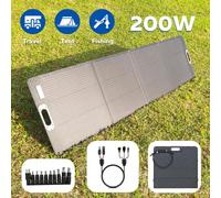 Panneau solaire pliable – Chargeur solaire de 200 W pour l'énergie solaire mobile, avec revêtement ETFE et support réglable