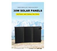 Panneau Solaire Pliant 30 W 18 V Type-C USB Chargeur Photovoltaïque Téléphone Portable Extérieur Charge Banque D'Alimentation Mobile-Gris