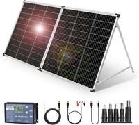 Panneau solaire portable, 200 W, monocristallin, avec régulateur de charge solaire, et 2 ports USB