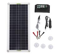 Panneau Solaire Portable 30 W, Kit de Connecteur de Panneau Solaire Hors Réseau 12 V et Contrôleur de Charge 30 A pour Voiture, Camping-car, Bateau, Batterie 12 V, Kit de Chargeur Solaire pour Cellule