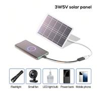 Panneau solaire portable 3W 5V Chargeur USB Alimentation solaire mini pour extérieur Convient pour les lumières de camping LED, les mini ventilateurs, les caméras de bord, les caméras d'action, les té