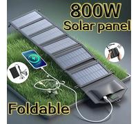 Panneau solaire portable 800W haute puissance 6 voies, chargeur rapide 20Wh USB 5V DC, alimentation mobile en continu 6-fold solar panel