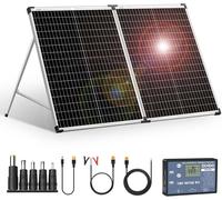 Panneau solaire portable - Chargeur pliable - Recharge de batterie - Haute efficacité - 100W - Noir