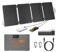 Panneau solaire portable - Chargeur pliable - Recharge d'énergie - Conception étanche en ETFE - Puissance de 60W - Noir