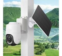 Panneau solaire pour caméra de sécurité 4 W 5 V Module PV haute efficacité avec long cordon rotatif à 360° pour sonnette Ring Doorbell Garden Surveillance Blanc