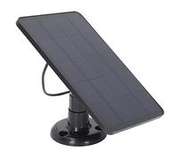 Panneau Solaire pour Caméra de sécurité sans Fil, Panneau Solaire Micro USB étanche 10 W pour Caméra de Surveillance, Support Mural Réglable (Noir)