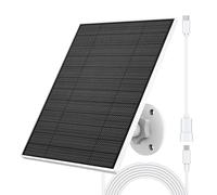 Panneau Solaire pour Caméra Eufy, 5W Chargeur Solaire Compatible Avec Eufycam 3/3C/2/2C/2C Pro/E/E20/E40/L20/L40, Avec Port Usb-C, Adaptateur Micro Usb, Étanchéité IP65