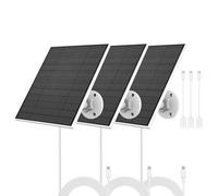 Panneau Solaire pour Caméra Eufy, 5W Chargeur Solaire pour Eufycam Compatible Avec Eufycam 3/3C/2/2C/2C Pro/E/E20/E40/L20/L40, Avec Port Usb-C, Adaptateur Micro Usb, IP65 Waterproof, 3 Pack