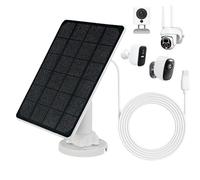 Panneau Solaire pour Caméra Extérieure Support Mural 360° Réglable IP66 | Chargeur Solaire pour Caméra pour Villa Restaurant École Hôtel Magasin, Lampe de Camping