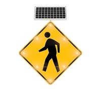 Panneau solaire pour passage de piétons, panneau d'avertissement LED clignotant pour la sécurité communautaire, indicateur de passage pour piétons et zones scolaires