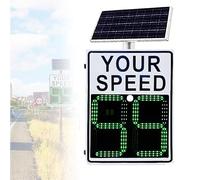 Panneau solaire Radar Speed Feedback, 50,8 x 68,6 cm, affichage de la | Panneau de rétroaction radar à énergie solaire avec écran LED blanc de 50,8 x 68,6 cm, conçu pour afficher la vitesse de