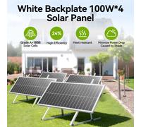 Panneau solaire rigide Rvpozwer 12,8V 400W/200W/100W 18BB, cellules solaires monocristallines en silicium de type N, étanche, camping/maison/camping-car 100W x 2