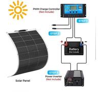 Panneau solaire semi-flexible - Puissance : 100 W - Tension : 12 V - Adapté pour les applications marines et les camping-cars