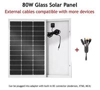 Panneau solaire Solarmodul de 80 W - Panneau photovoltaïque Starres - Livré avec un câble multiple DC 5 en 1 - Idéal pour balcon et camping - Portable, adapté aux centrales électriques - Chargeur de s