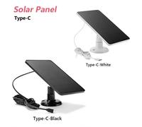 Panneau solaire Type-C résistant aux intempéries extrêmes et étanche IP67 360 ° Support rotatif pour chargeur solaire extérieur pour caméra de sécurité Black