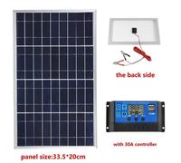 PANNEAU SOLAIRE - WOODOURS - Kit panneau solaire 300W 12V, USB polycristallin, portable, rechargeable, contrôleu KIT PHOTOVOLTAIQUE