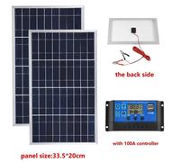 PANNEAU SOLAIRE - WOODOURS - Kit panneau solaire 600W 12V, USB polycristallin, portable, rechargeable, contrôleur 100A