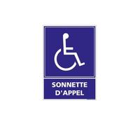 Panneau sonnette d’appel rampe d’accès, adhésif, 75 x 105 mm