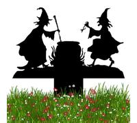 Panneau Sorcière Décoration De Jardin Ornement en fer inoxydable résistant | Décoration d'Halloween fantôme en métal Pour Ferme Patio Porche Arrière-cour Fête d'Automne