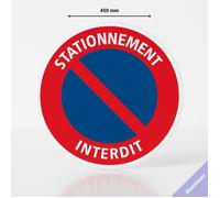 Panneau stationnement interdit - Aluminium - Diamètre 450 mm - Interdiction de stationner