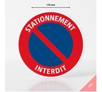 Panneau stationnement interdit - PVC - Diamètre 170 mm - Interdiction de stationner