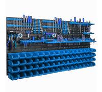 Panneau suspendu pour outils 173 x 78 cm avec 68 pcs Boîte Bleue plastique XL