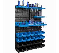 Panneau suspendu pour outils 58 x 78 cm avec 28 pcs Boîte Bleue et Noire