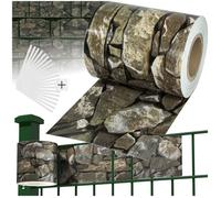 PANNEAU - TECTAKE - Brise Vue Brise Vent Film Anti Regards PVC en Rouleau de 35 m x 19 cm pour Clôture + Fixations - Gris Pierre
