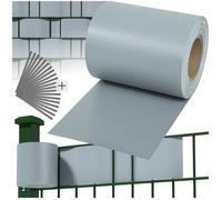 PANNEAU - TECTAKE - Brise Vue Brise Vent Film Anti Regards PVC en Rouleau de 70 m x 19 cm pour Clôture + Fixations - Gris