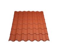 Panneau tuile facile 1030 X 950 MM en acier galvanisé laqué mat - L: 1030 mm - l: 950 mm - Brun rouge mat
