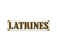 Panneau vintage Latrines pour intérieur ou extérieur 40,6 x 10,2 cm