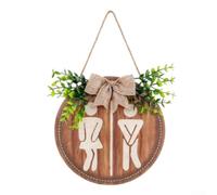 Panneau WC en bois rustique rond - 26 cm - Plaque décorative pour homme et femme - Décoration murale - Style maison de campagne