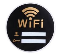 Panneau Wifi en Acrylique Adhésif pour Mot de Passe, Noir | Affichage du Réseau Code, Usage Bureau et Maison, Fixation Puissante, Format Discret