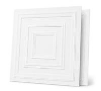 Panneaux 3D en souple pur polystyrène XPS PS, panneau de plafond 50x50cm, décors muraux, revêtement mural, de 2-3 mm d'épaisseur (10m², 0831)