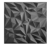 Panneaux 3D Polystyrène XPS Styrofoam - Panneaux muraux et de plafond modernes - Panneaux muraux légers et flexibles - 50x50cm / 18m² - 72 pièces (Noir 02)