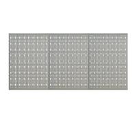 Panneaux à chevilles muraux - vidaXL - Acier - Gris - 3 pcs - 40x58 cm