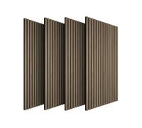 Panneaux acoustiques décoratifs chêne foncé isolation phonique murale en MDF placage bois 4 panneaux 110x50cm réduction bruit ambiant