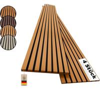 Panneaux acoustiques en bois, 4 pièces de 120x60 cm (chêne massif, finition naturelle)