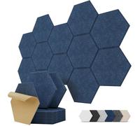 Panneaux Acoustiques Hexagone Autocolnte Dalle Murale pour Chambre Décoratifs pour Gaming Bleu Foncé ABSORPTION A PANNEAU ABSORBANT
