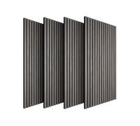 Panneaux acoustiques insonorisants design en bois MDF placage chêne gris clair 110x50x1.8cm kit 4 panneaux muraux isolation
