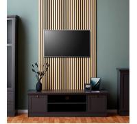 Panneaux acoustiques Muraux 60 x 60 cm Chêne Naturel | Bois | Set de 2 | Lattes 3D