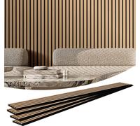 Panneaux acoustiques set de 4 - Panneaux muraux à lamelles 2400x200mm - Chêne clair Absorbeur de son - Parfait pour les salles et les bureaux