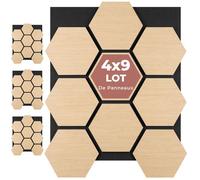 Panneaux acoustiques - TECTAKE - panneaux acoustiques sonic shield, mdf, placage bois véritable, 76 x 62 x 1,8 cm - marron chêne