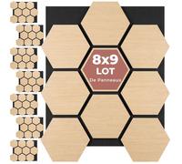 Panneaux acoustiques - TECTAKE - plaques acoustiques sonic shield, élégant, mdf, placage bois véritable, 76 x 62 cm - marron chêne