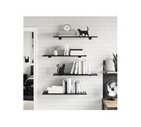 vidaXL Panneaux bibliothèque 8 pcs Noir brillant 80x30x1,5cm Aggloméré Noir G